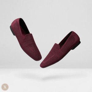 Mokasíny VIVAIA Square-Toe Nina Damske Bordove Červené | PDV-3882