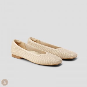 Ploché Topánky VIVAIA Square-Toe V-Cut Margot 2.0 Damske Zlate | MWO-0598
