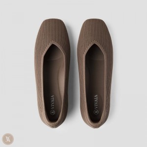 Ploché Topánky VIVAIA Square-Toe V-Cut Margot 2.0 Damske Espresso | OBD-3148