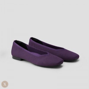 Ploché Topánky VIVAIA Square-Toe V-Cut Margot 2.0 Damske Eggplant | ACN-9350