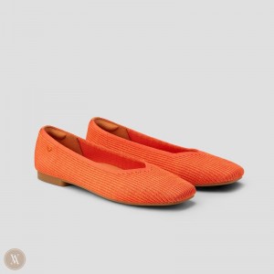 Ploché Topánky VIVAIA Square-Toe V-Cut Margot 2.0 Damske Oranžové | ZBB-9505