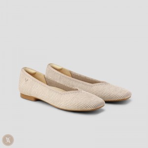 Ploché Topánky VIVAIA Square-Toe V-Cut Margot 2.0 Damske Oatmilk | TOG-5309