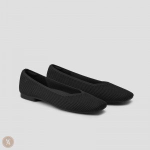 Ploché Topánky VIVAIA Square-Toe V-Cut Margot 2.0 Damske Čierne | TGT-9048