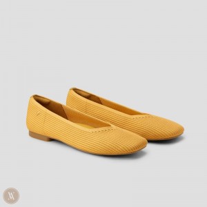 Ploché Topánky VIVAIA Square-Toe V-Cut Margot 2.0 Damske Žlté | INL-9278