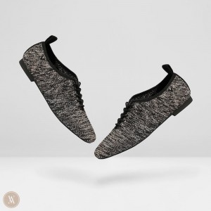 Podpätky VIVAIA Square-Toe Wool Oxfords Evelyn Damske Siva | HTF-8560