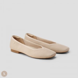 Ploché Topánky VIVAIA Square Toe V-Cut Margot 2.0 Damske Almond | CYT-4910