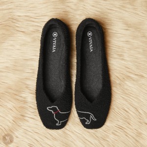 Ploché Topánky VIVAIA Squared-Toe Terry Knit Margot Damske Čierne | MQJ-9630