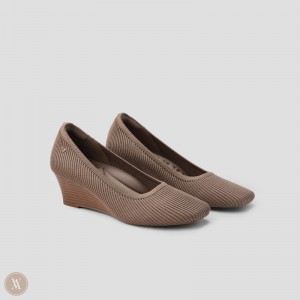 Podpätky VIVAIA Square-toe Wedge Margot Wedge Pro Damske Espresso | UIJ-4114