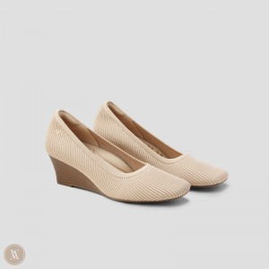 Podpätky VIVAIA Square-toe Wedge Margot Wedge Pro Damske Almond | WSQ-6037