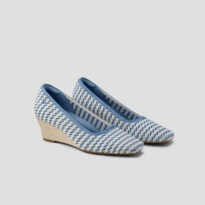 Podpätky VIVAIA Square-toe Wedge Margot Wedge Pro Damske Stripes | GIG-6733