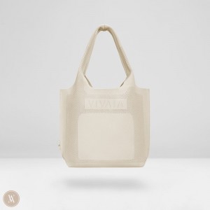 Tasky VIVAIA Zahara Tote-Cream Ivory Damske Krém Biele | RWL-9876